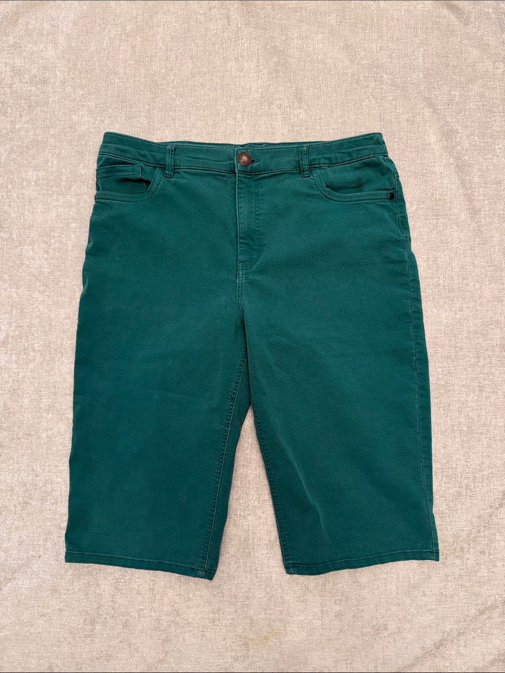 Christopher & Banks Teal Flat-Front Stretch Shorts